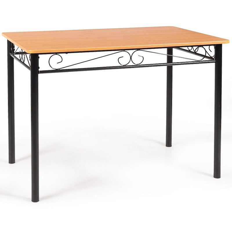 Costway Ensemble de salle à manger 5 pièces en bois et métal, table 76 cm et 4 chaises de cuisine