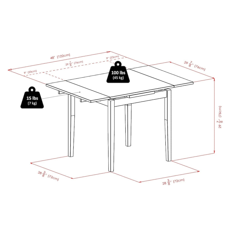 Table extensible 5 pièces avec chaises à dossier ajouré, Noyer
