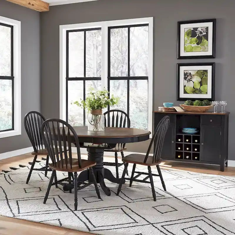 Ensemble de 3 tables à piédestal Carolina Crossing en miel antique et noir