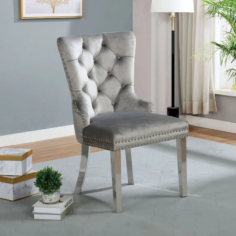 Ensemble de salle à manger 5 pièces Lemm en métal gris contemporain par Furniture of America