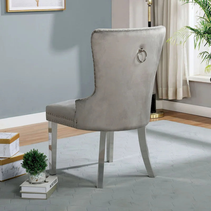 Ensemble de salle à manger 5 pièces Lemm en métal gris contemporain par Furniture of America