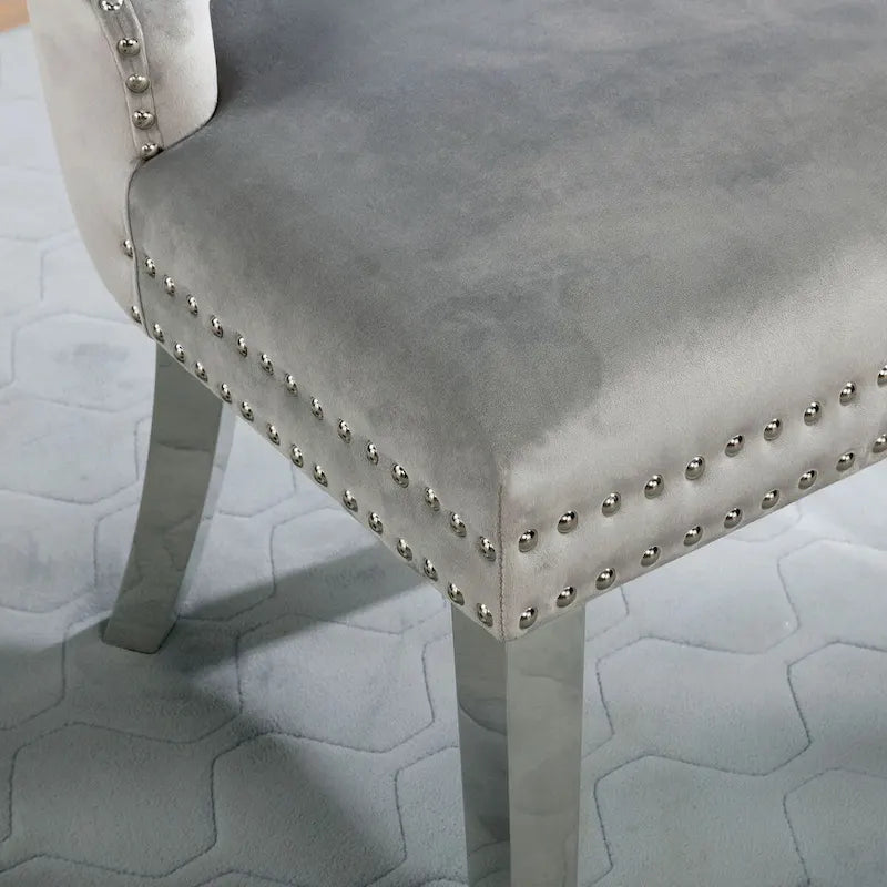 Ensemble de salle à manger 5 pièces Lemm en métal gris contemporain par Furniture of America