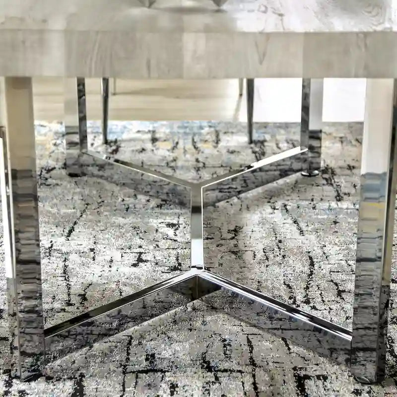 Ensemble de salle à manger 5 pièces Lemm en métal gris contemporain par Furniture of America