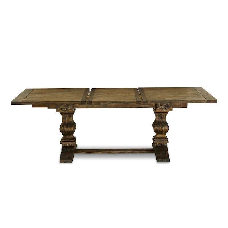 East West Furniture Ensemble de salle à manger 11 pièces – une table de salle à manger et 10 chaises Parson en tissu de lin (options de finition)