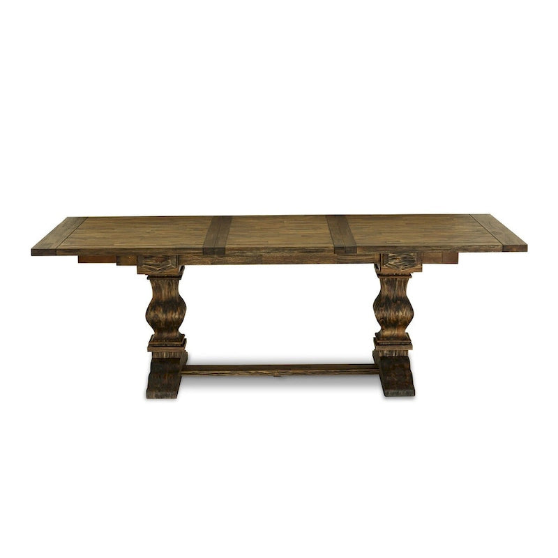 East West Furniture Ensemble de salle à manger 11 pièces – une table de salle à manger et 10 chaises Parson en tissu de lin (options de finition)