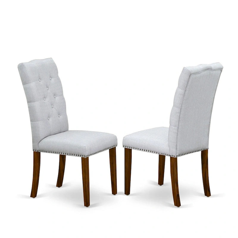 East West Furniture Ensemble de salle à manger 11 pièces – une table de salle à manger et 10 chaises Parson en tissu de lin (options de finition)
