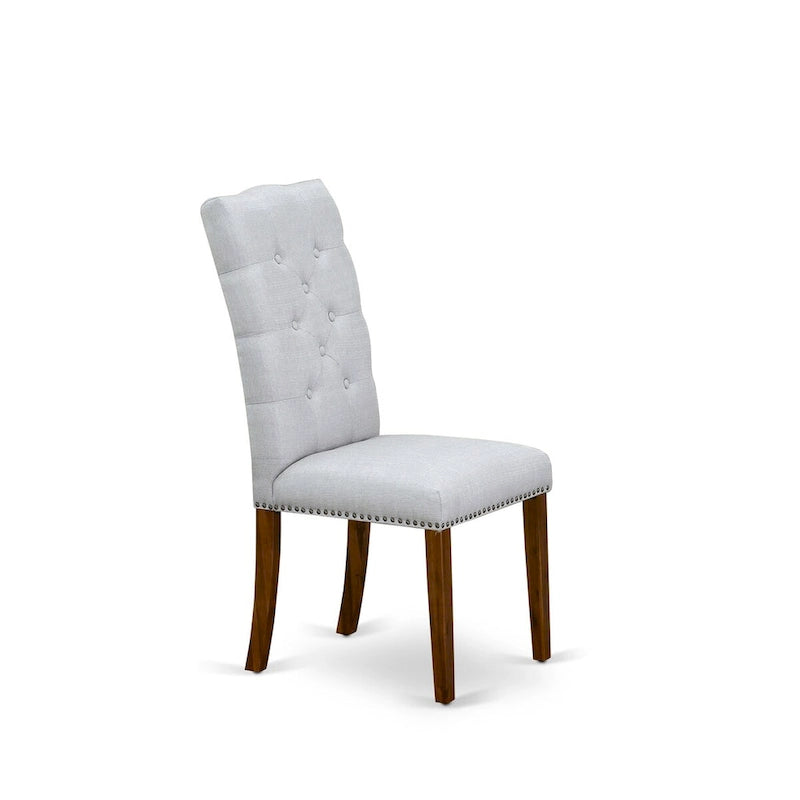 East West Furniture Ensemble de salle à manger 11 pièces – une table de salle à manger et 10 chaises Parson en tissu de lin (options de finition)