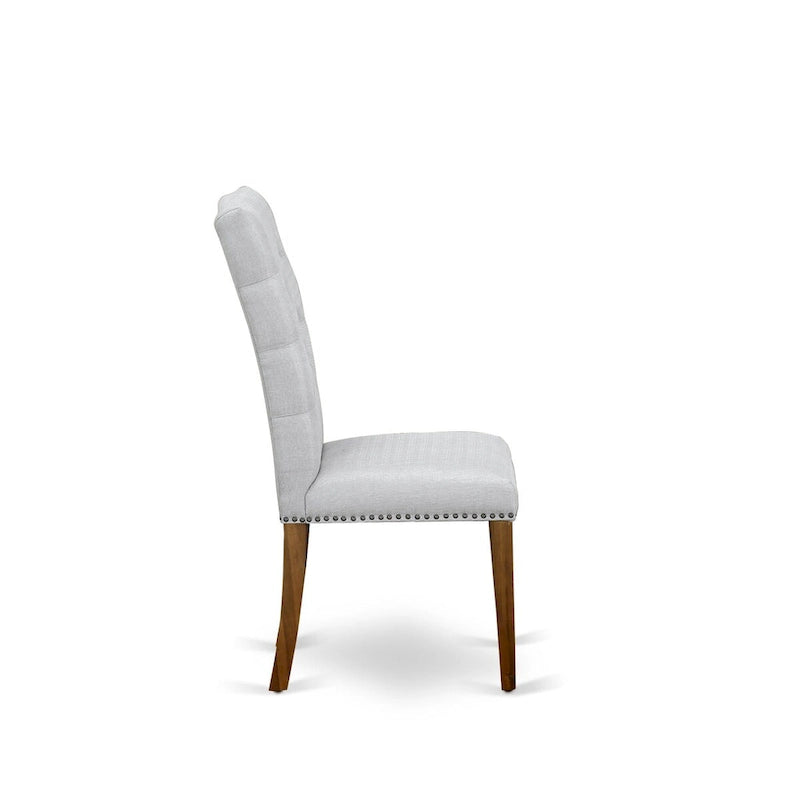 East West Furniture Ensemble de salle à manger 11 pièces – une table de salle à manger et 10 chaises Parson en tissu de lin (options de finition)