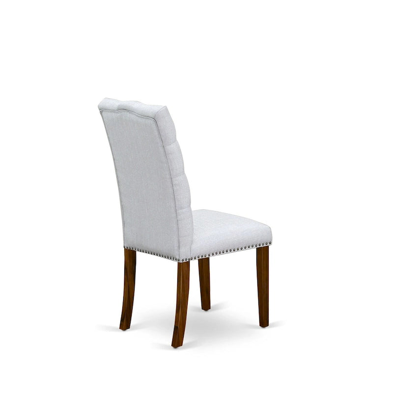 East West Furniture Ensemble de salle à manger 11 pièces – une table de salle à manger et 10 chaises Parson en tissu de lin (options de finition)