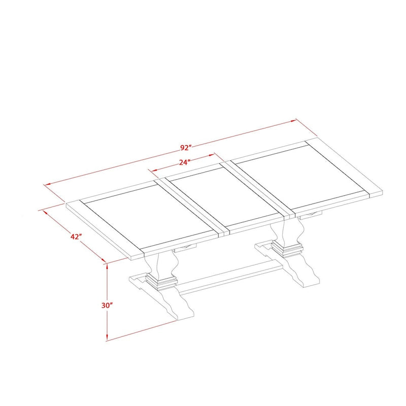 East West Furniture Ensemble de salle à manger 11 pièces – une table de salle à manger et 10 chaises Parson en tissu de lin (options de finition)