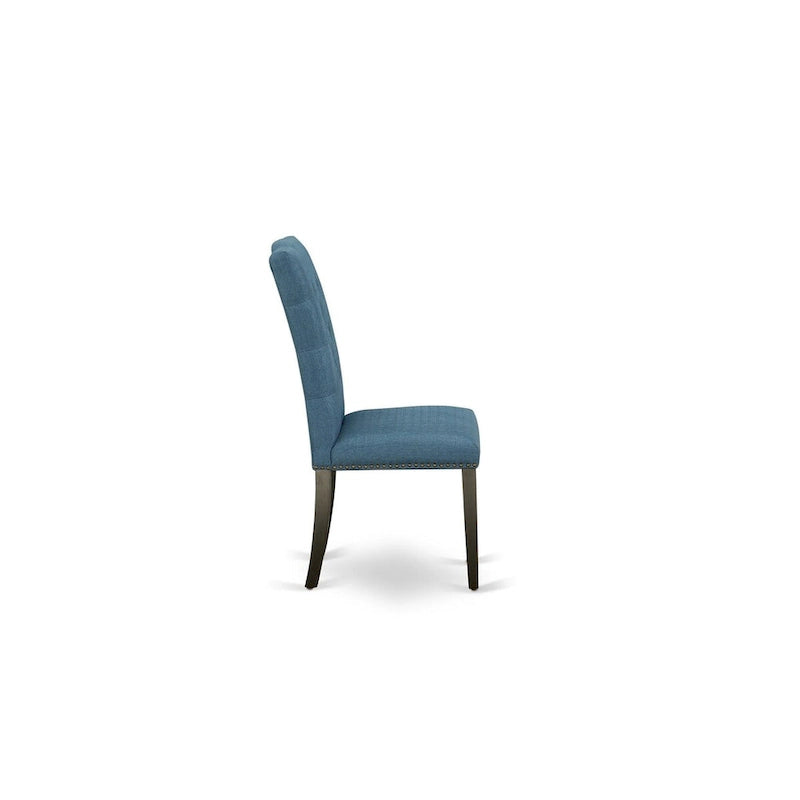 East West Furniture Ensemble de salle à manger 11 pièces – une table de salle à manger et 10 chaises Parson en tissu de lin (options de finition)