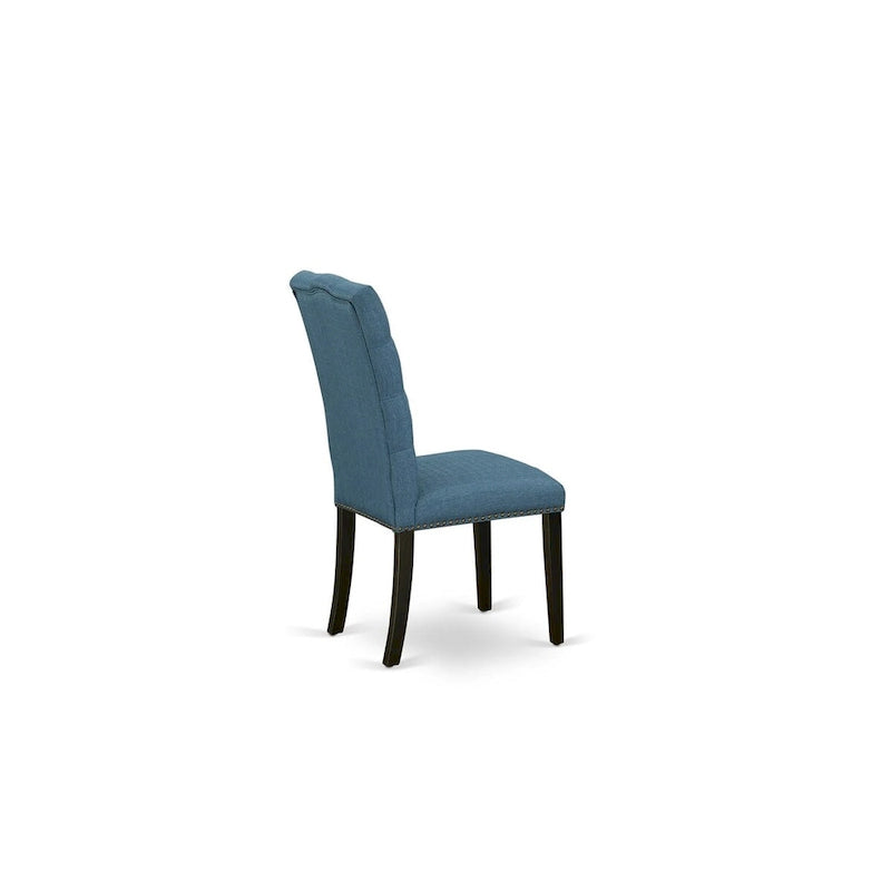 East West Furniture Ensemble de salle à manger 11 pièces – une table de salle à manger et 10 chaises Parson en tissu de lin (options de finition)