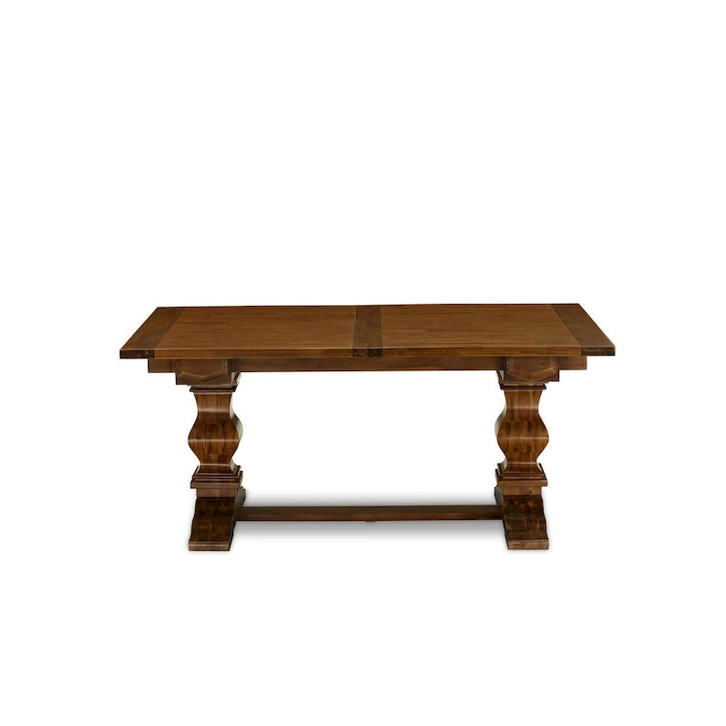East West Furniture Ensemble de salle à manger 11 pièces – une table de salle à manger et 10 chaises Parson en tissu de lin (options de finition)