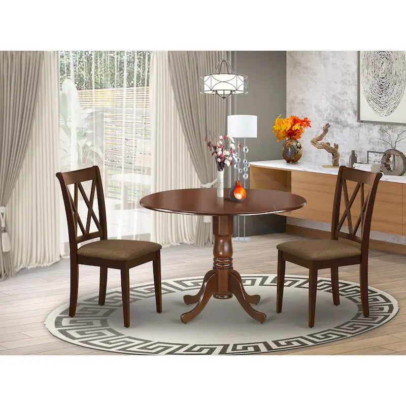 Ensemble de salle à manger East West Furniture comprenant une table de salle à manger et des chaises de cuisine en tissu de lin (Options de finition et de pièces)