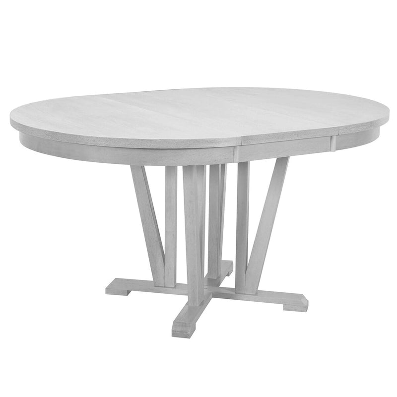 Ensemble de salle à manger extensible avec table ronde à tréteaux et 4 chaises de salle à manger