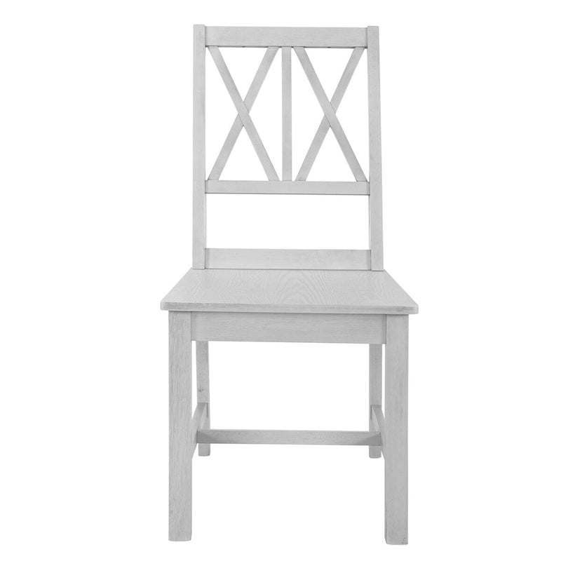 Ensemble de salle à manger extensible avec table ronde à tréteaux et 4 chaises de salle à manger