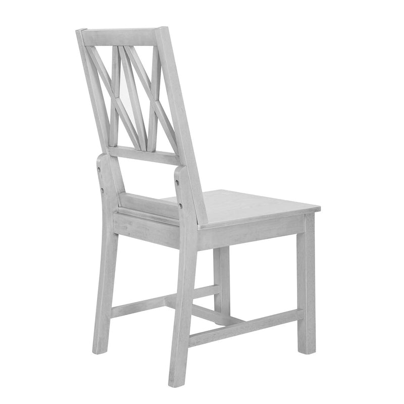 Ensemble de salle à manger extensible avec table ronde à tréteaux et 4 chaises de salle à manger