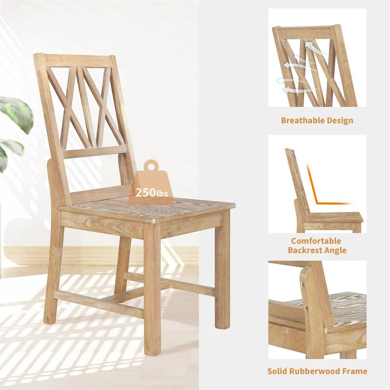 Ensemble de salle à manger extensible avec table ronde à tréteaux et 4 chaises de salle à manger