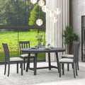 Ensemble table à manger et 4 chaises en bois, table ronde extensible, pour 4 personnes