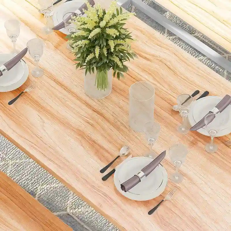 Ensemble de salle à manger charmant et de style simple avec une table et deux bancs, avec patins de protection, pour la cuisine et la salle à manger