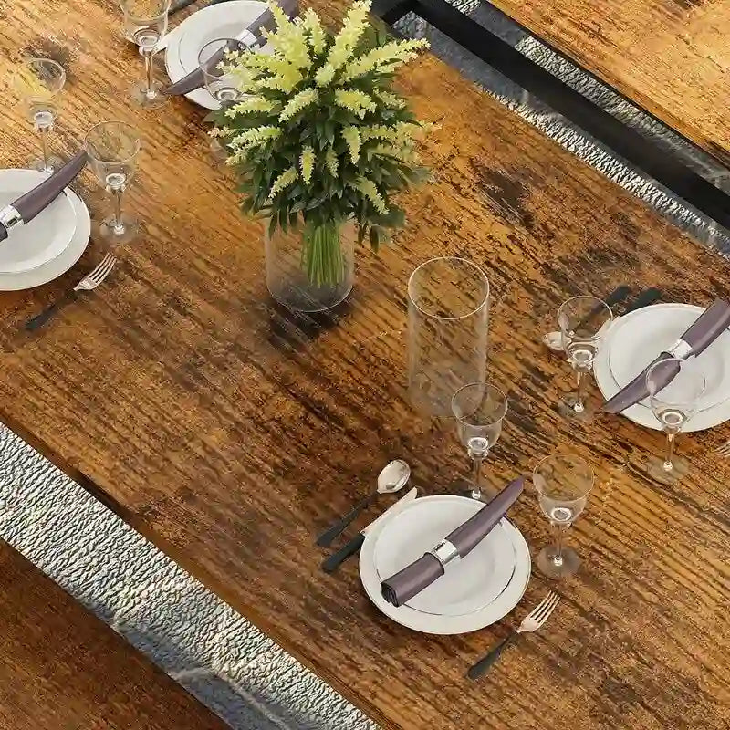 Ensemble de salle à manger charmant et de style simple avec une table et deux bancs, avec patins de protection, pour la cuisine et la salle à manger