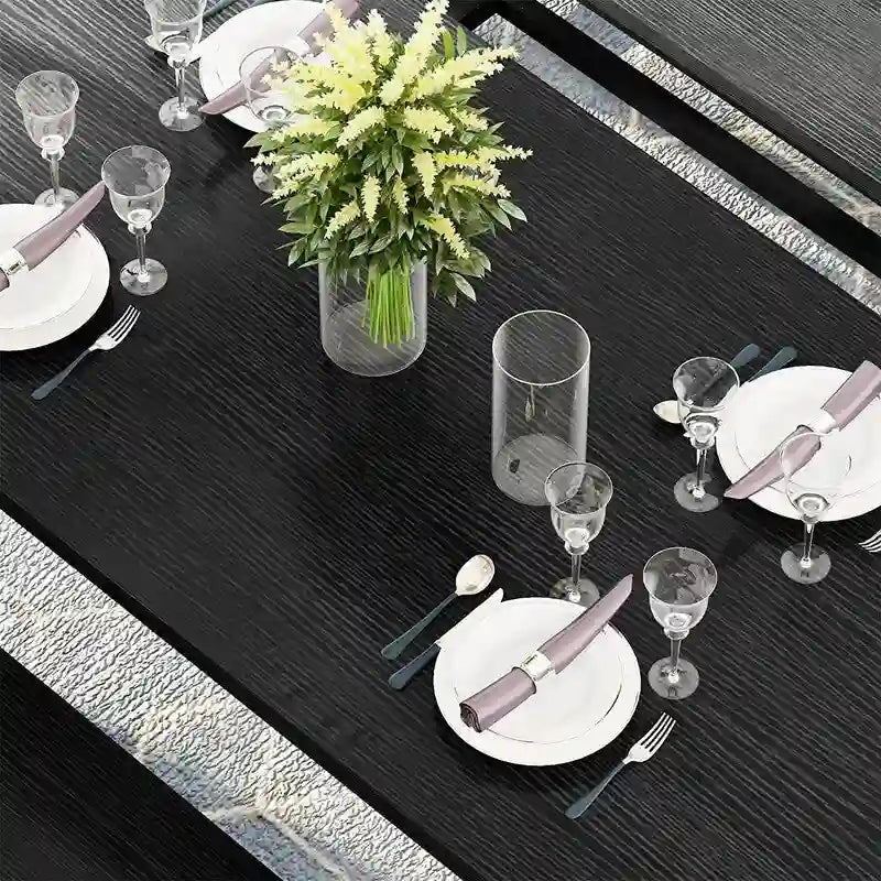 Ensemble de salle à manger charmant et de style simple avec une table et deux bancs, avec patins de protection, pour la cuisine et la salle à manger