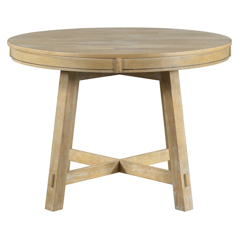 Ensemble de salle à manger 5 pièces avec table à manger ronde extensible et chaises