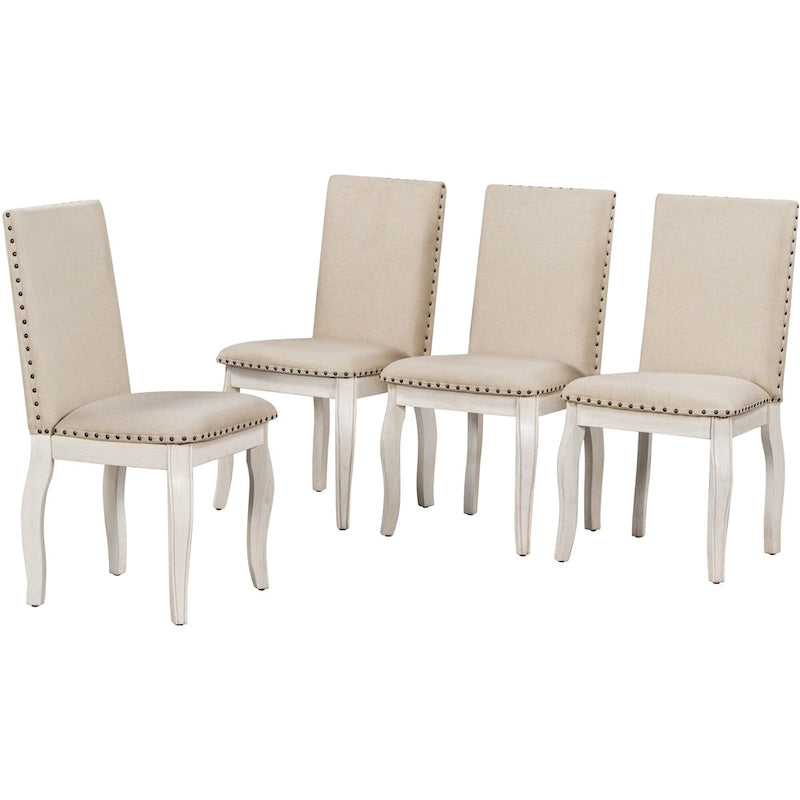 Ensemble de salle à manger 5 pièces avec table à manger ronde extensible et chaises