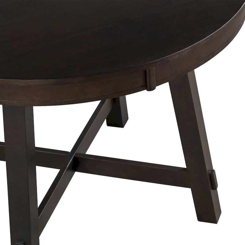 Ensemble de salle à manger 5 pièces avec table à manger ronde extensible et chaises