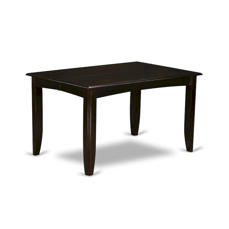 Ensemble de meubles de salle à manger East West Furniture comprenant une table de cuisine carrée avec rallonge papillon et 4 chaises de salle à manger, Cappuccino
