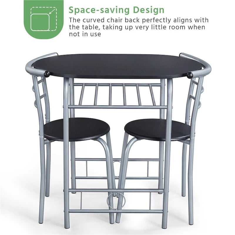 Ensemble Table et Chaises de Salle à Manger Rondes Modernes Yaheetech, 3 Pièces