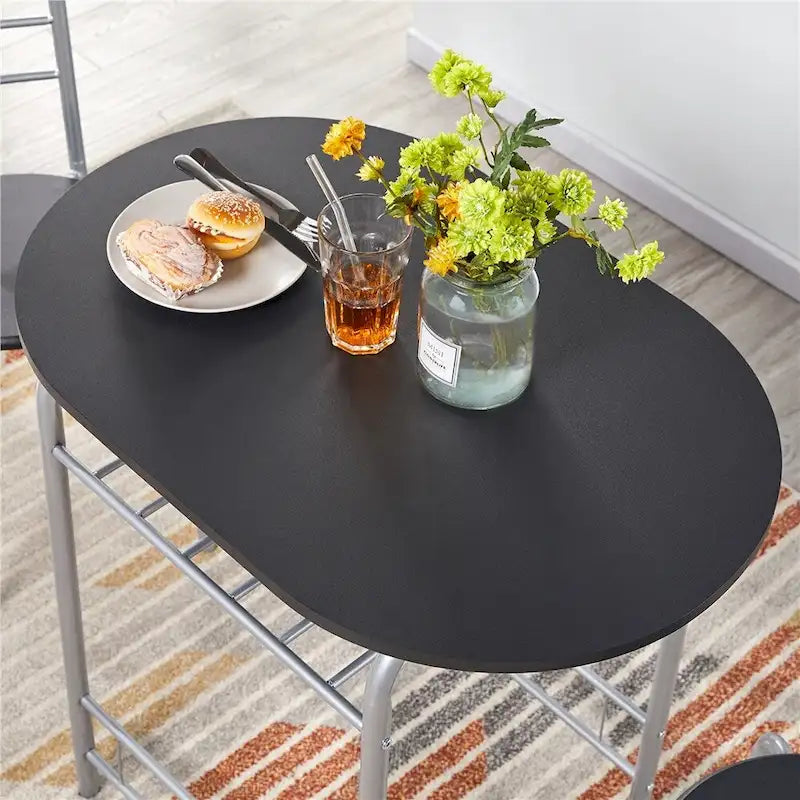 Ensemble Table et Chaises de Salle à Manger Rondes Modernes Yaheetech, 3 Pièces