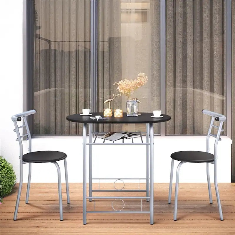 Ensemble Table et Chaises de Salle à Manger Rondes Modernes Yaheetech, 3 Pièces