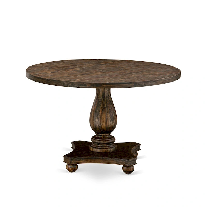 Ensemble de table de cuisine East West Furniture - une table de salle à manger et des chaises en tissu de lin kaki foncé, Jacobean vieilli (Option de pièces)