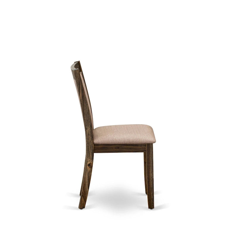 Ensemble de table de cuisine East West Furniture - une table de salle à manger et des chaises en tissu de lin kaki foncé, Jacobean vieilli (Option de pièces)