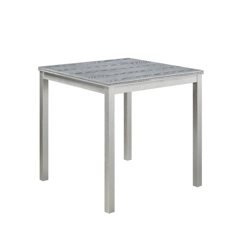 Ensemble de table à hauteur de comptoir 5 pièces, ensemble de table de cuisine en bois avec table carrée et 4 chaises rembourrées