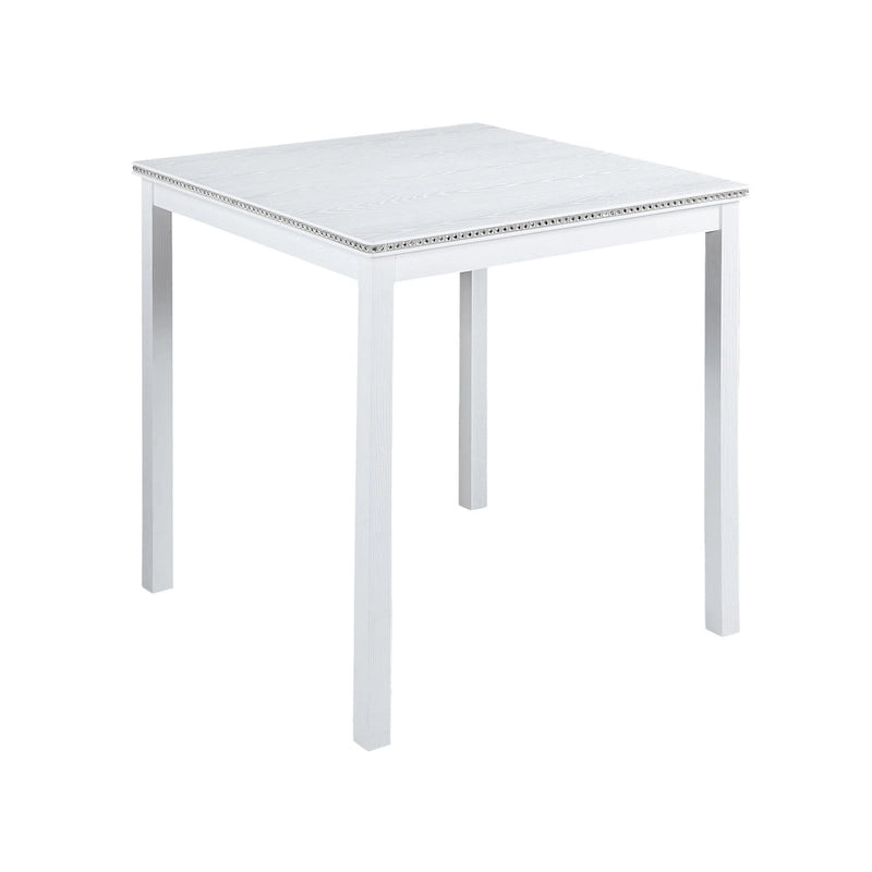 Ensemble de table à hauteur de comptoir 5 pièces, ensemble de table de cuisine en bois avec table carrée et 4 chaises rembourrées