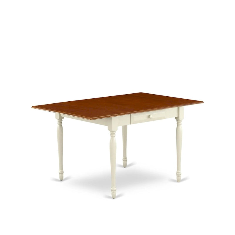 East West Furniture Ensemble de salle à manger - une Table de salle à manger et des Chaises à assise en bois, Buttermilk & Cherry (Option pièces)