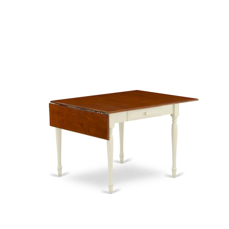 East West Furniture Ensemble de salle à manger - une Table de salle à manger et des Chaises à assise en bois, Buttermilk & Cherry (Option pièces)