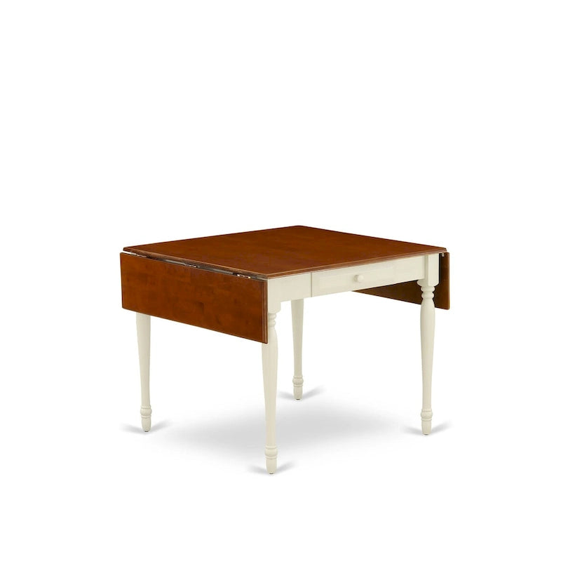 East West Furniture Ensemble de salle à manger - une Table de salle à manger et des Chaises à assise en bois, Buttermilk & Cherry (Option pièces)