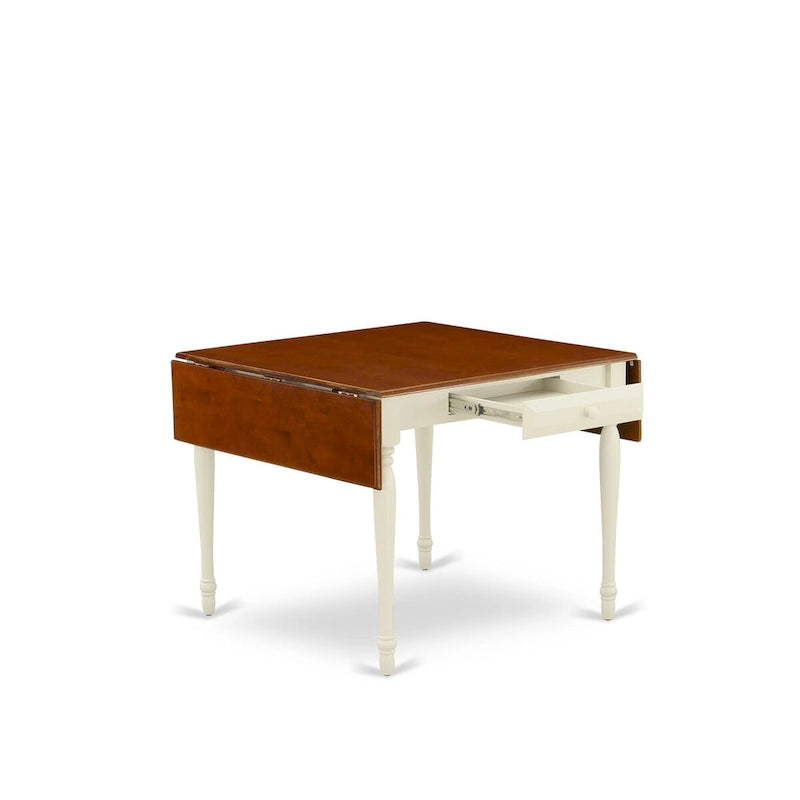 East West Furniture Ensemble de salle à manger - une Table de salle à manger et des Chaises à assise en bois, Buttermilk & Cherry (Option pièces)