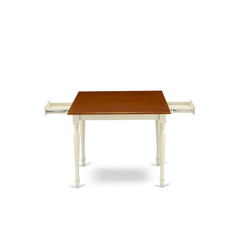 East West Furniture Ensemble de salle à manger - une Table de salle à manger et des Chaises à assise en bois, Buttermilk & Cherry (Option pièces)