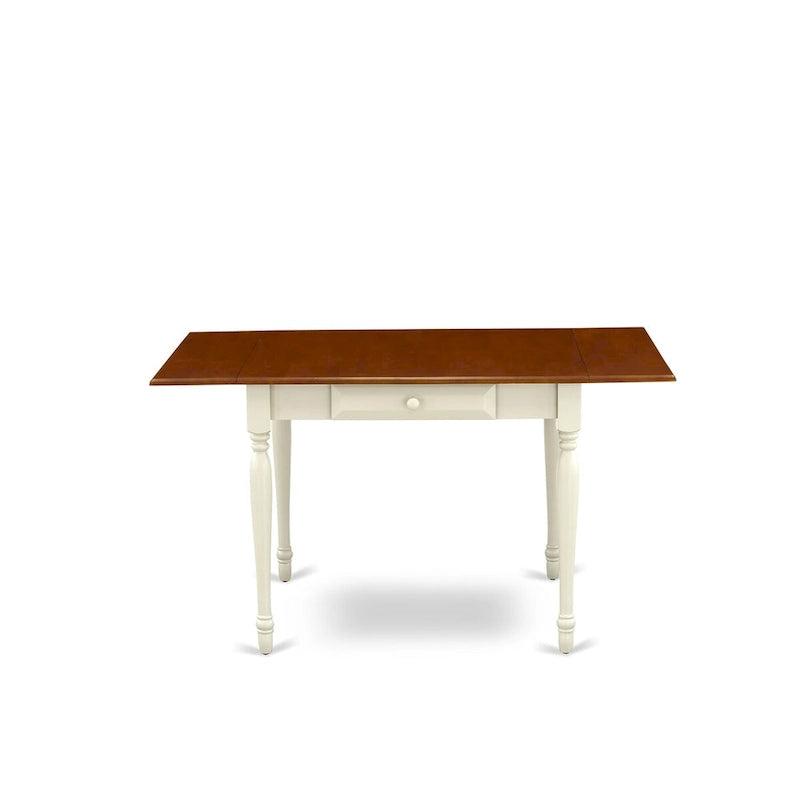 East West Furniture Ensemble de salle à manger - une Table de salle à manger et des Chaises à assise en bois, Buttermilk & Cherry (Option pièces)