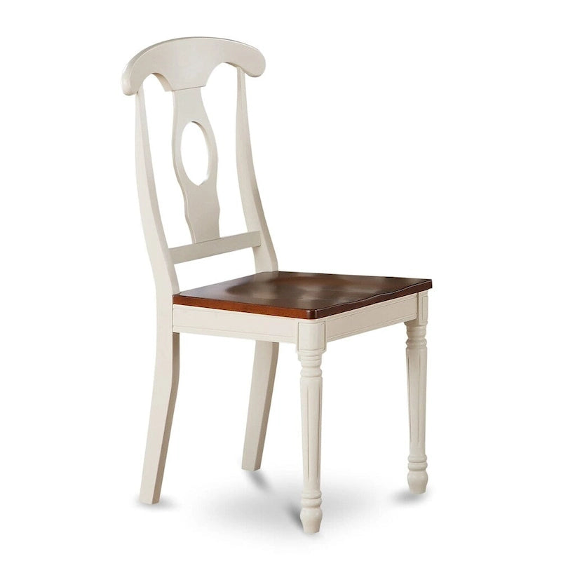 East West Furniture Ensemble de salle à manger - une Table de salle à manger et des Chaises à assise en bois, Buttermilk & Cherry (Option pièces)