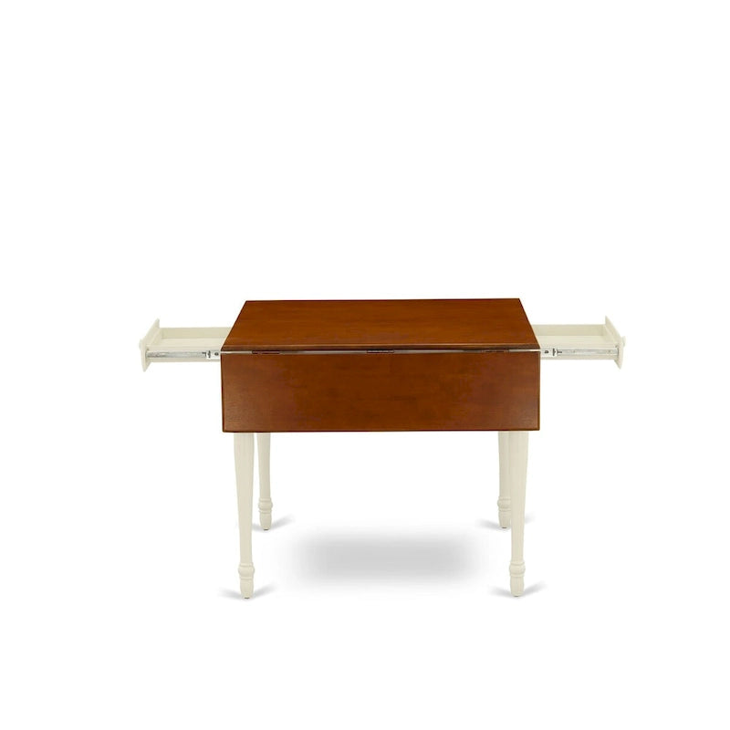 East West Furniture Ensemble de salle à manger - une Table de salle à manger et des Chaises à assise en bois, Buttermilk & Cherry (Option pièces)
