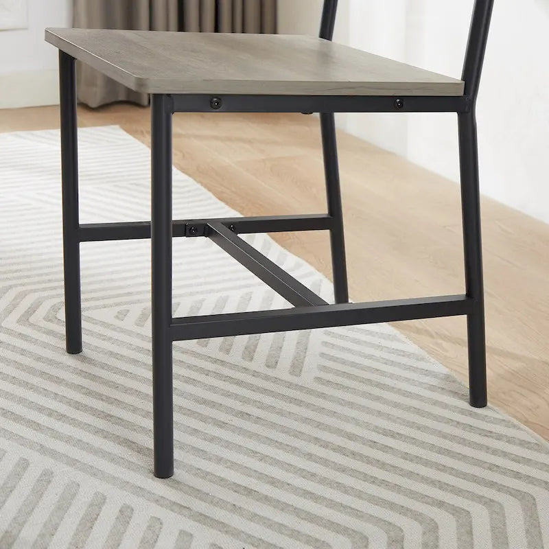 Ensemble de salle à manger 5 pièces, table à manger avec 2 bancs et 2 chaises