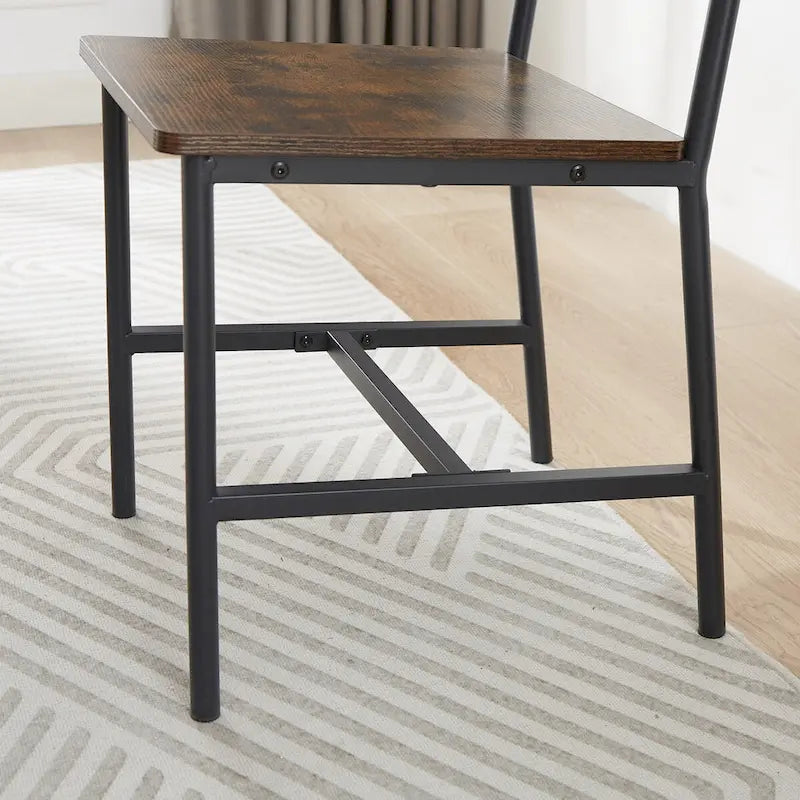 Ensemble de salle à manger 5 pièces, table à manger avec 2 bancs et 2 chaises