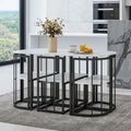 Ensemble table à manger 7 pièces moderne avec plateau imitation marbre compact