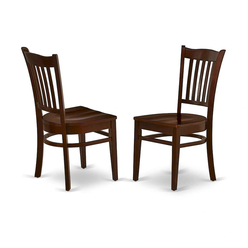 Ensemble de salle à manger East West Furniture - une table de salle à manger rectangulaire et des chaises de salle à manger en bois, acajou (options de pièces)