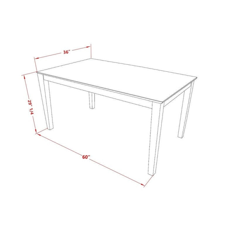 Ensemble de salle à manger East West Furniture - une table de salle à manger rectangulaire et des chaises de salle à manger en bois, acajou (options de pièces)